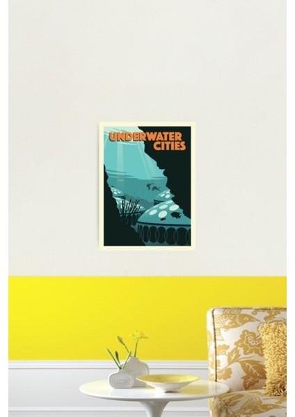 Sualtı Şehirleri Masa Oyunu- Minimalist Seyahat Poster Tarzı - Oyun Sanatı Ahşap Poster Dekoratif fiyatları