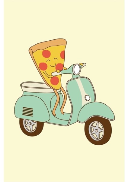 Pizza Teslimi Tablo Ahşap Poster Dekoratif
