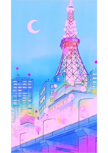 Sailor Moon Alacakaranlık Tokyo Anime Arka Plan Tablo Ahşap Poster Dekoratif