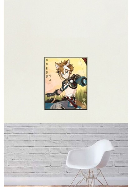 Gorou - Genshin Etkisi Tablo Ahşap Poster Dekoratif