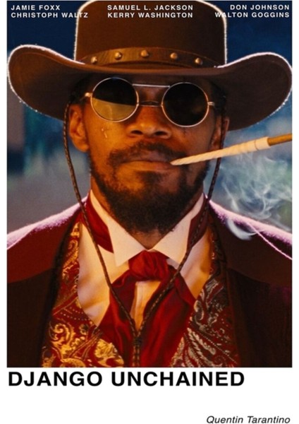 Django Zincirsiz Tablo Ahşap Poster Dekoratif