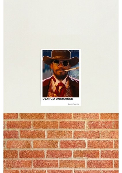 Django Zincirsiz Tablo Ahşap Poster Dekoratif