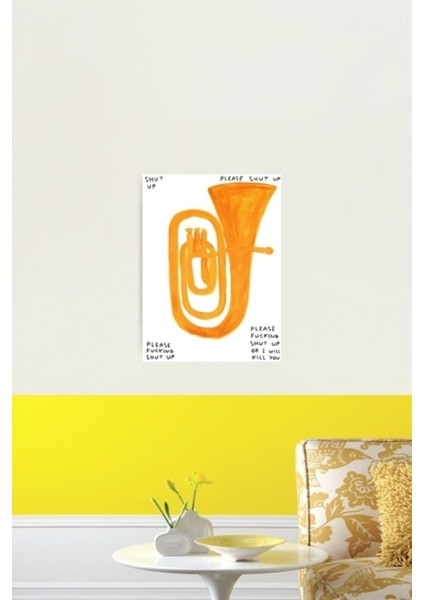 David Shrigley Kapa Çeneni Tablo Ahşap Poster Dekoratif