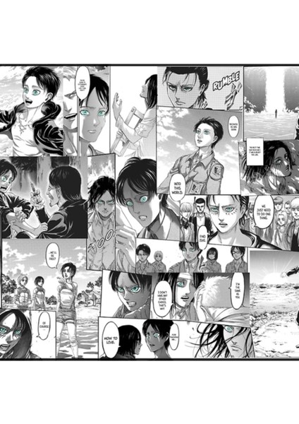 Titan Eren Yeager'a Saldırı Manga Kolaj Tablo Ahşap Poster Dekoratif