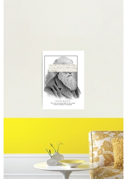 Charles Darwin Kendini Aptal Hissetmek Tablo Ahşap Poster Dekoratif