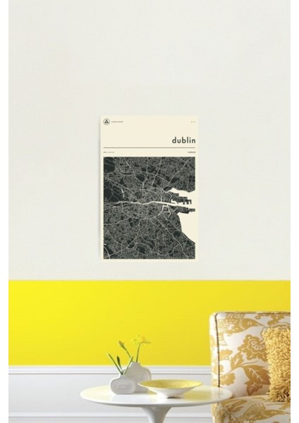 Dublın Haritası Tablo Ahşap Poster Dekoratif fiyatları