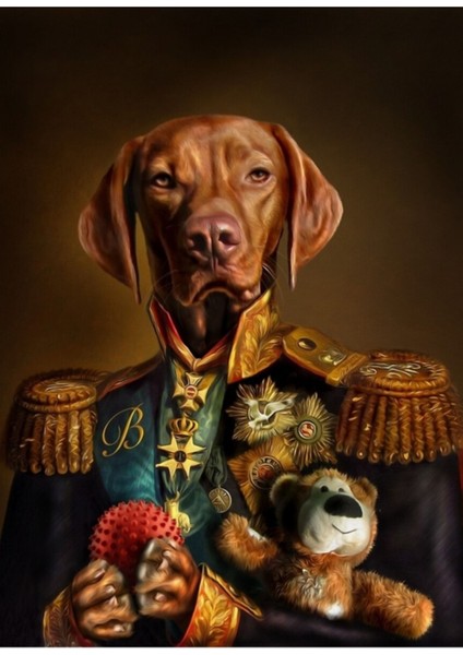 Macar Vizsla Bertie - Köpek Portre Tablo Ahşap Poster Dekoratif