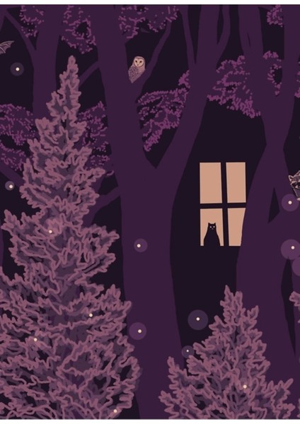 Woods Penceresinde Tablo Ahşap Poster Dekoratif