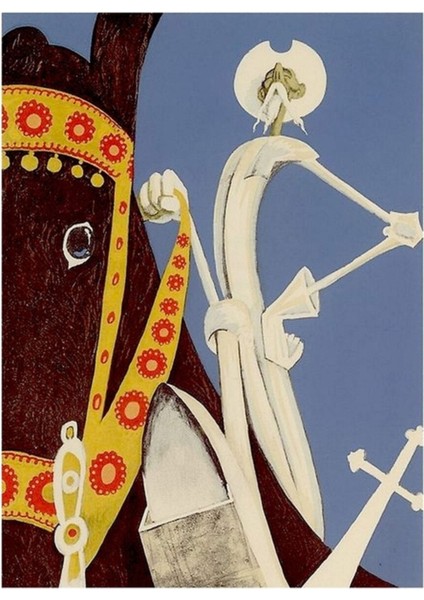 Don Kişot : Vintage 1938 La Mancha Baskı Tablo Ahşap Poster Dekoratif