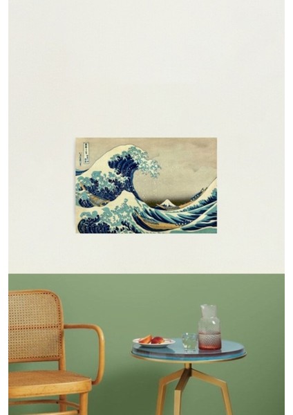 Hokusai, Kanagawa'daki Büyük Dalga, Japonya, Japonca Tablo Ahşap Poster Dekoratif