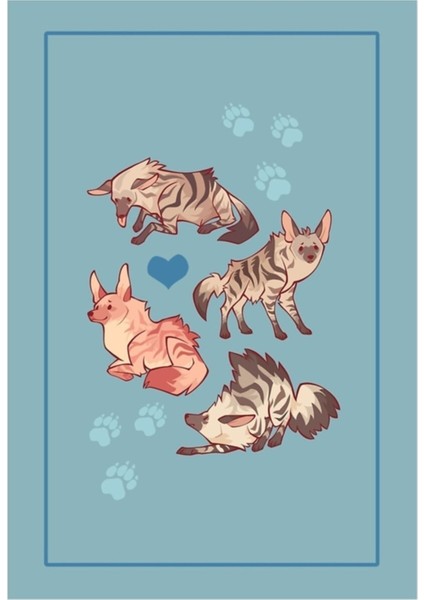 Aardwolf Metinsiz Tablo Ahşap Poster Dekoratif