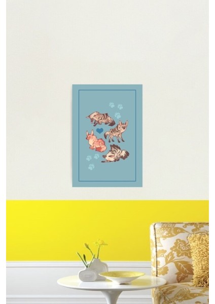 Aardwolf Metinsiz Tablo Ahşap Poster Dekoratif