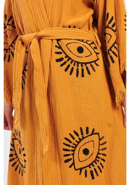 Eye Sarı Pamuklu Müslin Kimono fiyatları