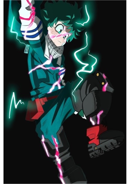 Izuku Midoriya Yükselen Zıplayan Kahramanlar (My Hero Academia) Tablo Ahşap Poster Dekoratif