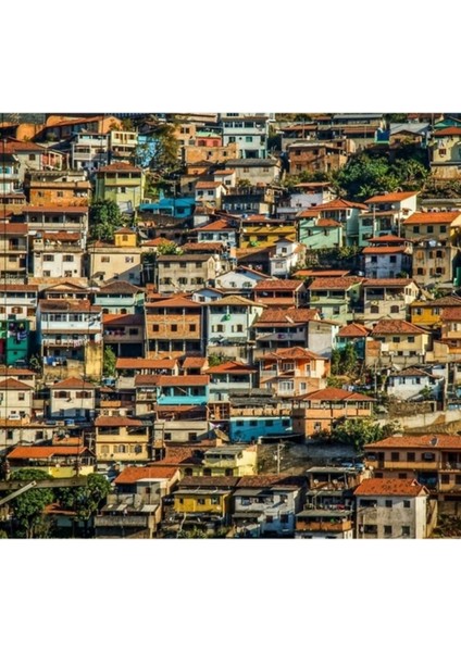 Brezilya'da Favela Tablo Ahşap Poster Dekoratif