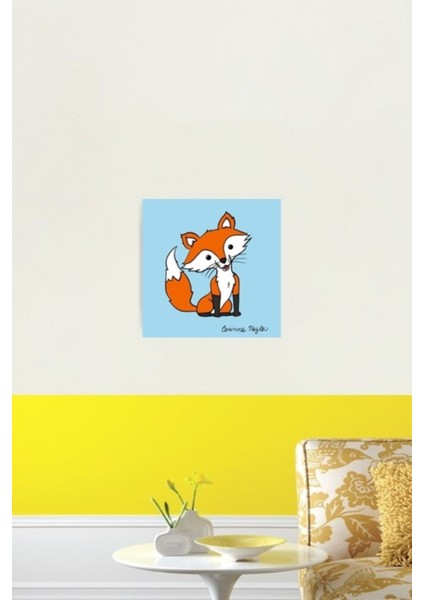 Mutlu Tilki Tablo Ahşap Poster Dekoratif fiyatları