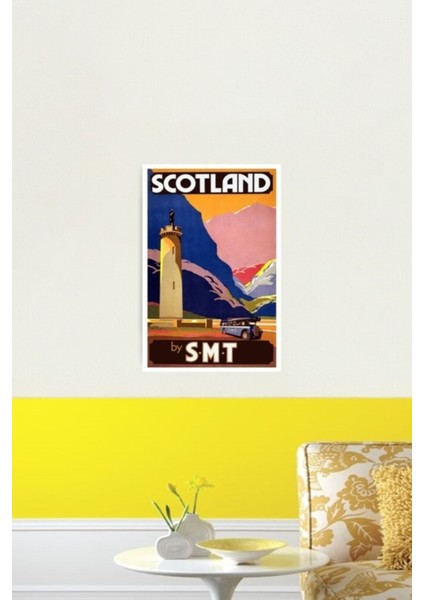Iskoçya Seyahat Poster Tablo Ahşap Poster Dekoratif fiyatları