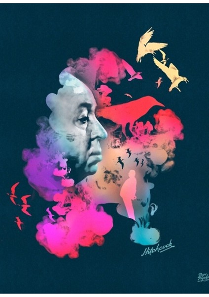 Alfred Hitchcock Kuşları Hitch Tablo Ahşap Poster Dekoratif