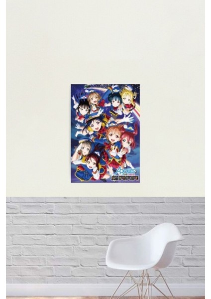 Mutlu Parti Tren Aqours Poster Tablo Ahşap Poster Dekoratif