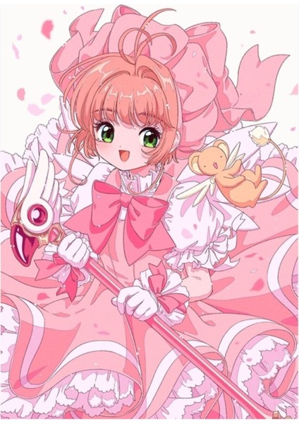 Cardcaptor Sakura Kiraz Çiçeği Büyülü Kız Tablo Ahşap Poster Dekoratif