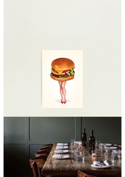 Çizburger Pin-Up Tablo Ahşap Poster Dekoratif fiyatları