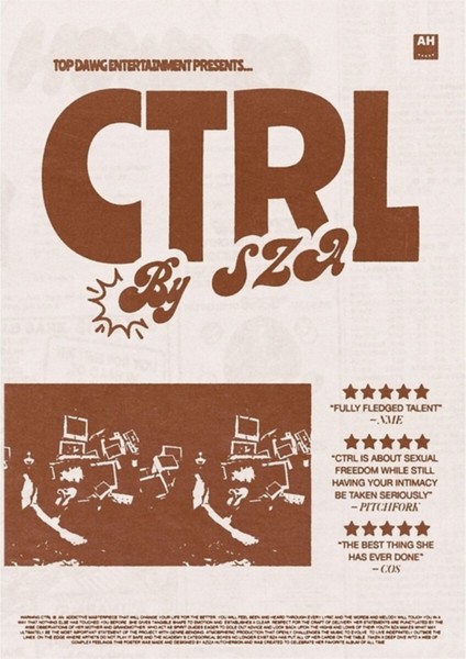 Albüm Baskısı - Ctrl By Sza (Kahverengi/bej) Tablo Ahşap Poster Dekoratif