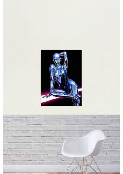 Hajime Sorayama Metal Poz Tablo Ahşap Poster Dekoratif
