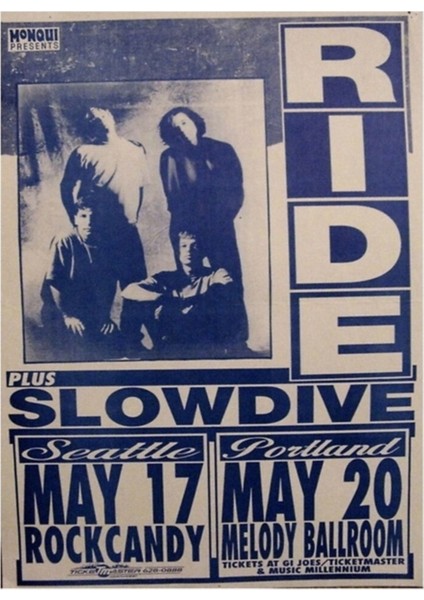 Ride, Slowdive- Shoegaze Turu Poster Tablo Ahşap Poster Dekoratif
