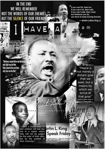 Martin Luther King Tablo Ahşap Poster Dekoratif