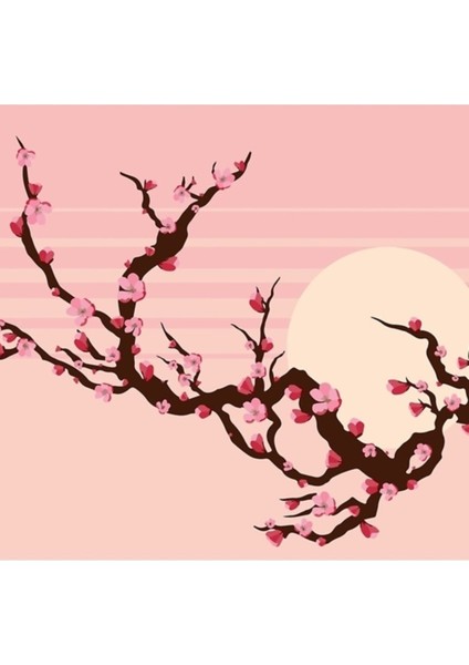 Sakura Ağacı Maskesi Sakura (Kiraz Çiçeği) Toz Maskesi Tablo Ahşap Poster Dekoratif