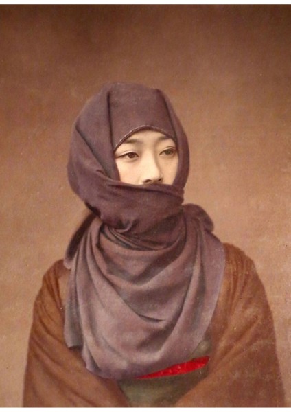 Kış Kostümlü Kız, Meiji Dönemi, Japonya Tablo Ahşap Poster Dekoratif