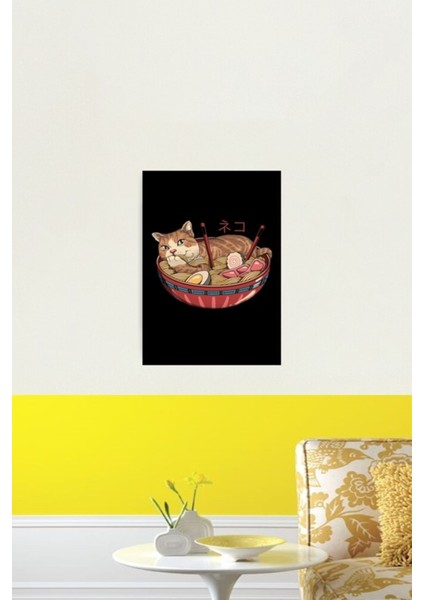 Neko Ramen V2 Tablo Ahşap Poster Dekoratif