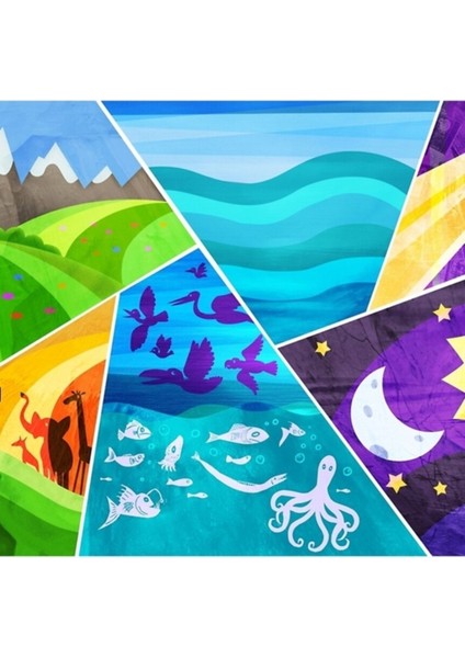 7 Günde Dünyanın Yaratılışı Tablo Ahşap Poster Dekoratif
