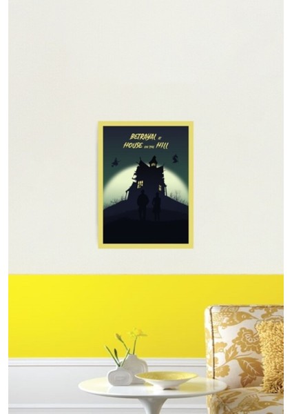 Tepedeki Evde Ihanet Minimalist Seyahat Poster Tarzı - Tablo Ahşap Poster Dekoratif