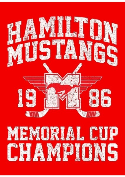 Hamilton Mustangs Memorial Cup Şampiyonları (Varyant) Tablo Ahşap Poster Dekoratif