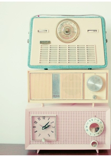 Radyo Istasyonları Tablo Ahşap Poster Dekoratif