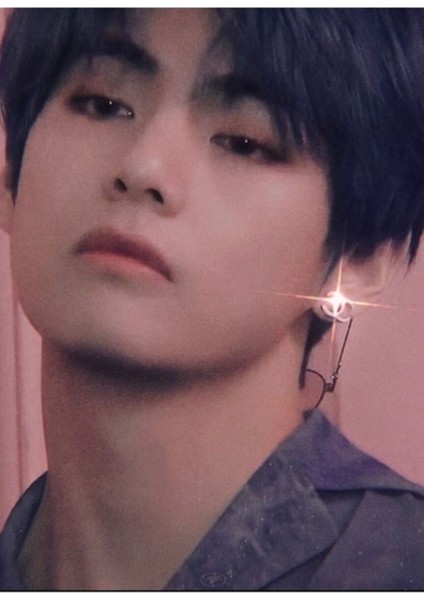 Bts Taehyung V Estetik Mavi Saç Tablo Ahşap Poster Dekoratif KOD1005