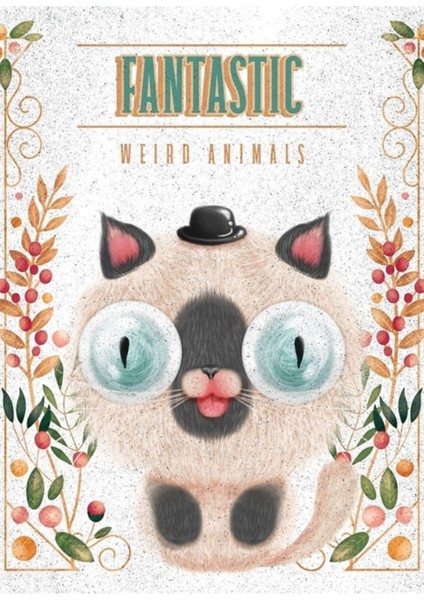 Fantastik Garip Hayvanlar, Fantastik Garip Kedi Tablo Ahşap Poster Dekoratif