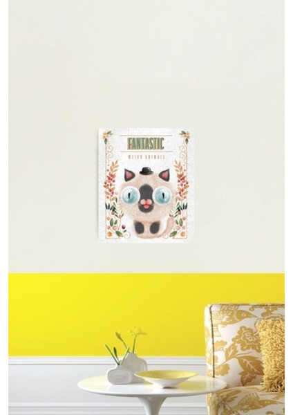 Fantastik Garip Hayvanlar, Fantastik Garip Kedi Tablo Ahşap Poster Dekoratif fiyatları