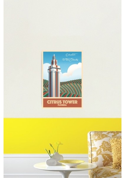 Narenciye Kulesi Retro Poster Tablo Ahşap Poster fiyatları