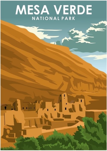 Mesa Verde Ulusal Parkı Seyahat Poster Tablo Ahşap Poster Dekoratif