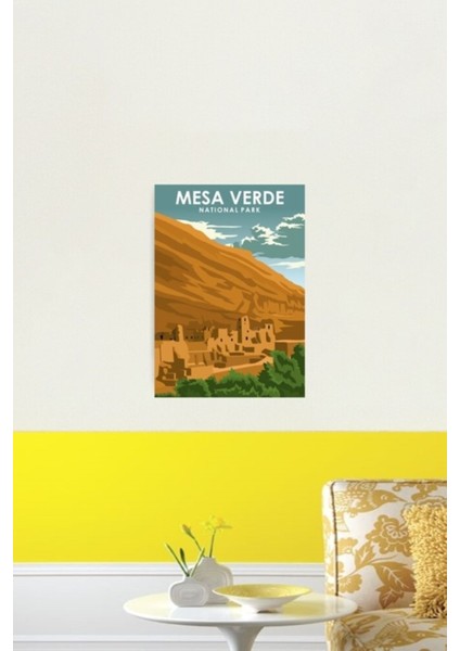 Mesa Verde Ulusal Parkı Seyahat Poster Tablo Ahşap Poster Dekoratif