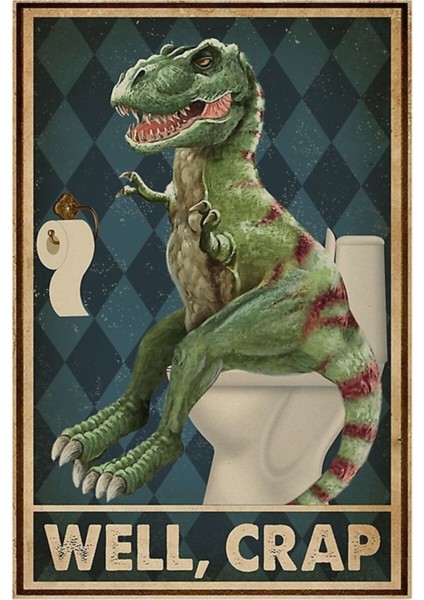 Popo Dino Tablo Ahşap Poster Dekoratif