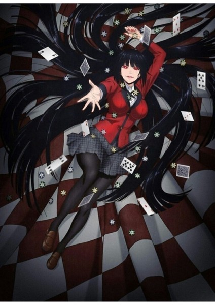 Yumeko Jabami Kumar Okulu, Kakegurui, Anime Manga Kız Tablo Ahşap Poster Dekoratif