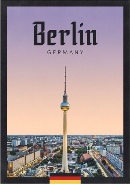 Seyahat Posteri - Tv Kulesi, Berlin, Almanya Tablo Ahşap Poster Dekoratif