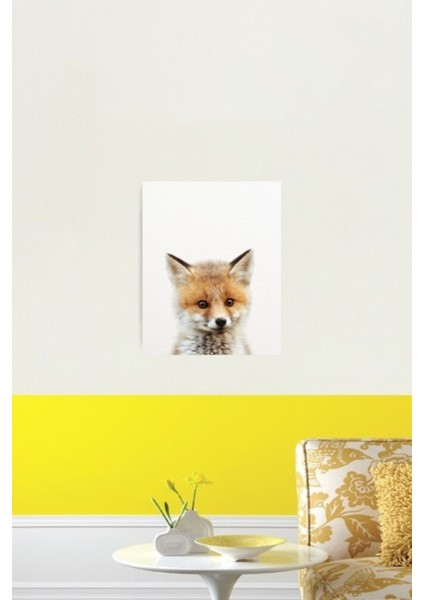 Baby Fox, Baby Animals Sanatsal Baskı Synplus Tablo Ahşap Poster Dekoratif