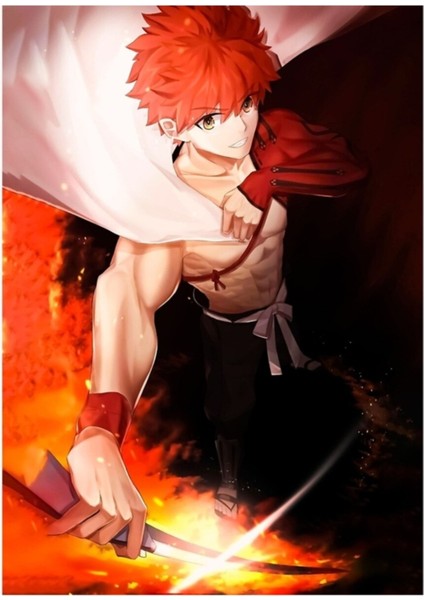 Shirou Emiya Fate Stay Night Tablo Ahşap Poster Dekoratif