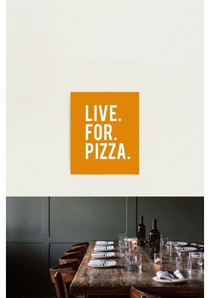 Pizza Için Yaşayın - Pizza Severler - Pizza Kraliçesi - Pizza Ekibi Tablo Ahşap Poster Dekoratif fiyatları