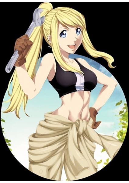 Winry Rockbell Fullmetal Alchemist Tablo Ahşap Poster Dekoratif