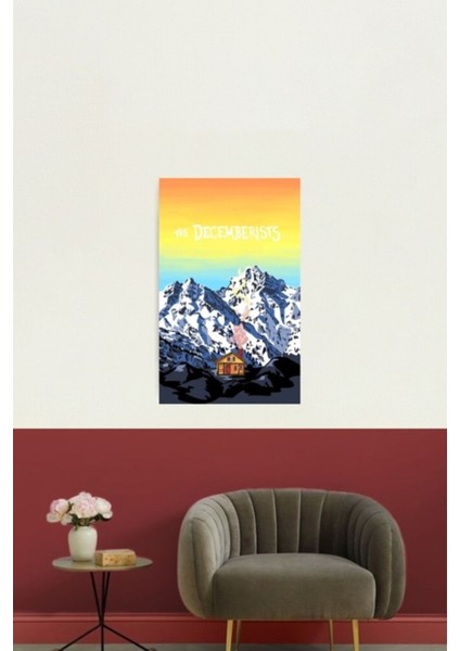 Aralıkçılar - Dağlarda Kulübe Poster Tablo Ahşap Poster Dekoratif fiyatları